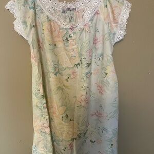 Floral Lace-Trimmed Nightgown